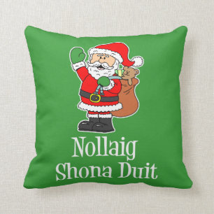 Nollaig Shona Duit irländsk jul Santa Kudde