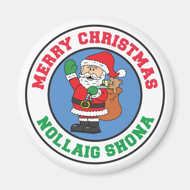 Nollaig Shona God jul Santa Irish Magnet (Framsidan)
