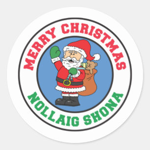 Nollaig Shona Irish jultomten Runt Klistermärke