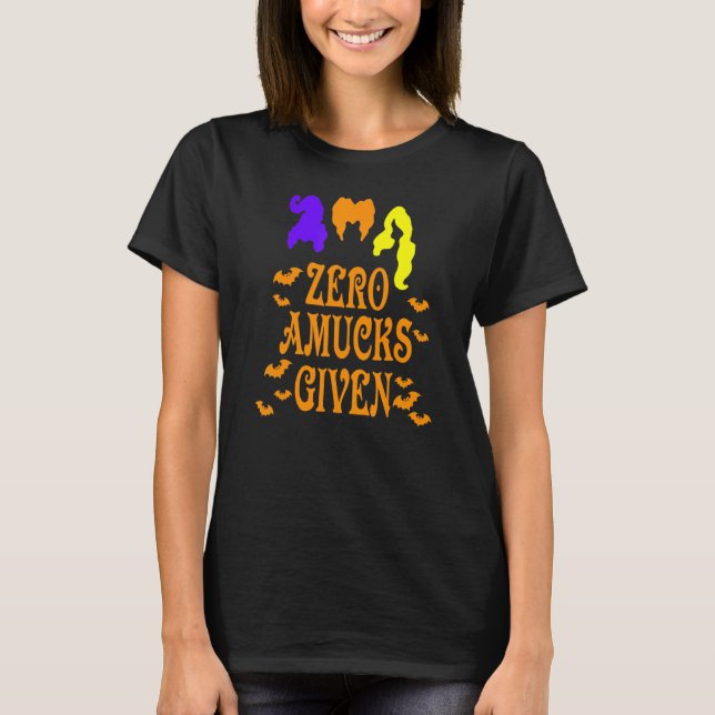 Nollantal Amuck med Fladdermus Witch Halloween T Shirt (Framsida)
