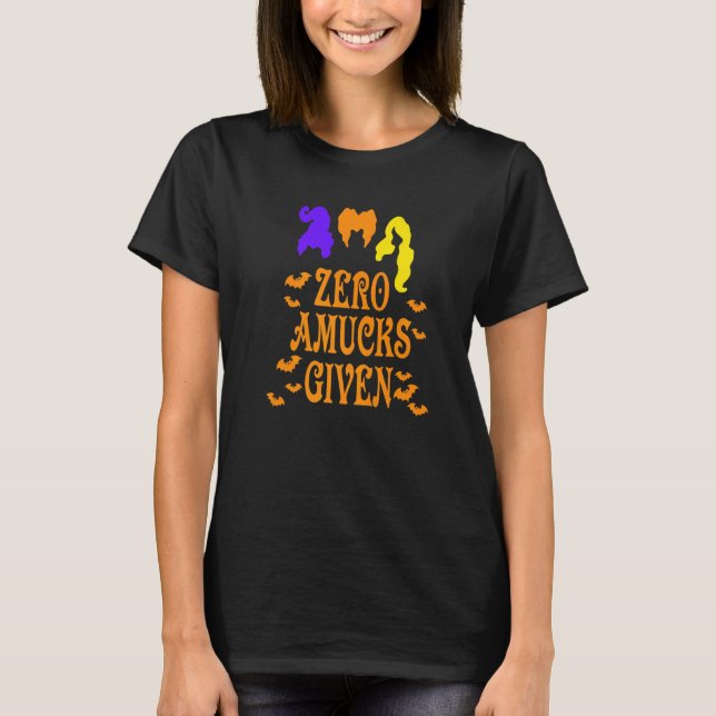 Nollantal Amuck med Fladdermus Witch Halloween T Shirt (Framsida)