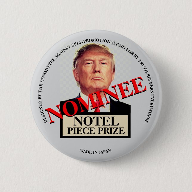 Nollel Biet pris Nominee Donald J. Trumma Knapp (Framsida)