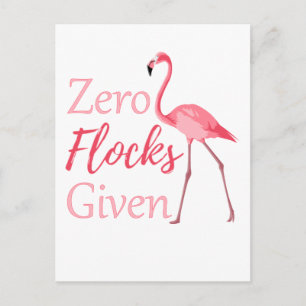 Nollflockar med beteckningen Funny Flamingo Vykort