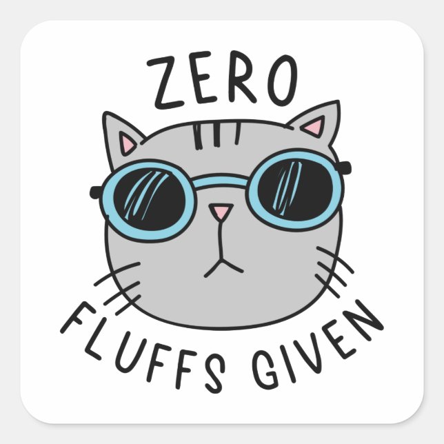 Nollfluffs Fyrkantigt Klistermärke (Framsida)