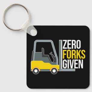 Nollforks given Funny Forklift Pun Nyckelring