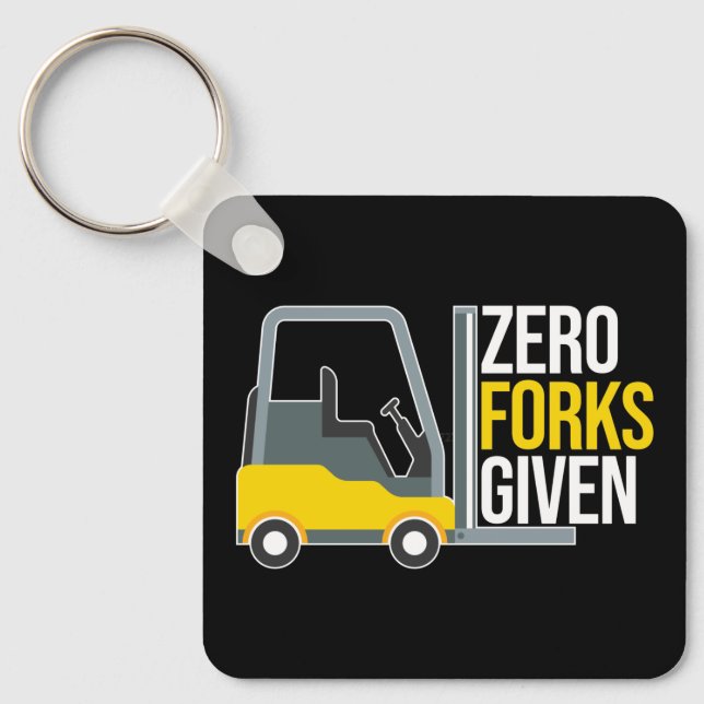 Nollforks given Funny Forklift Pun Nyckelring (Framsida)