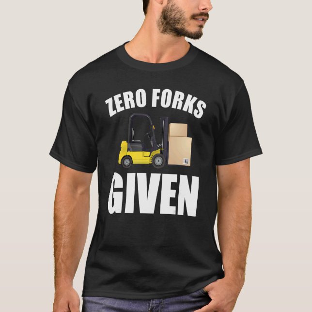 Nollformar från Forklift Fork Lastbil T Shirt (Framsida)
