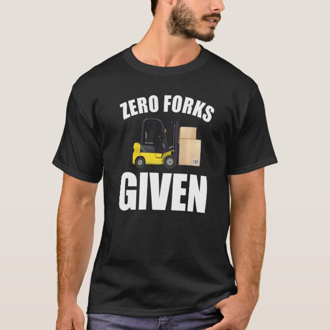 Nollformar från Forklift Fork Lastbil T Shirt (Framsida)