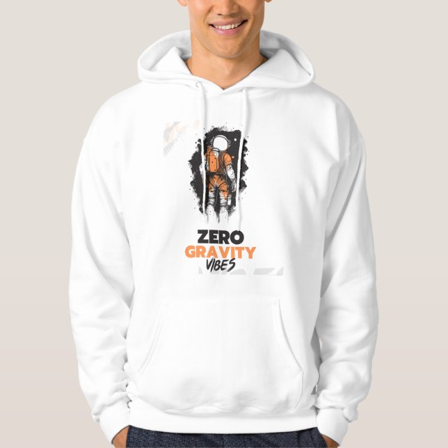 Nollgravitationen ger utrymme för motivation hoodie (Framsida)