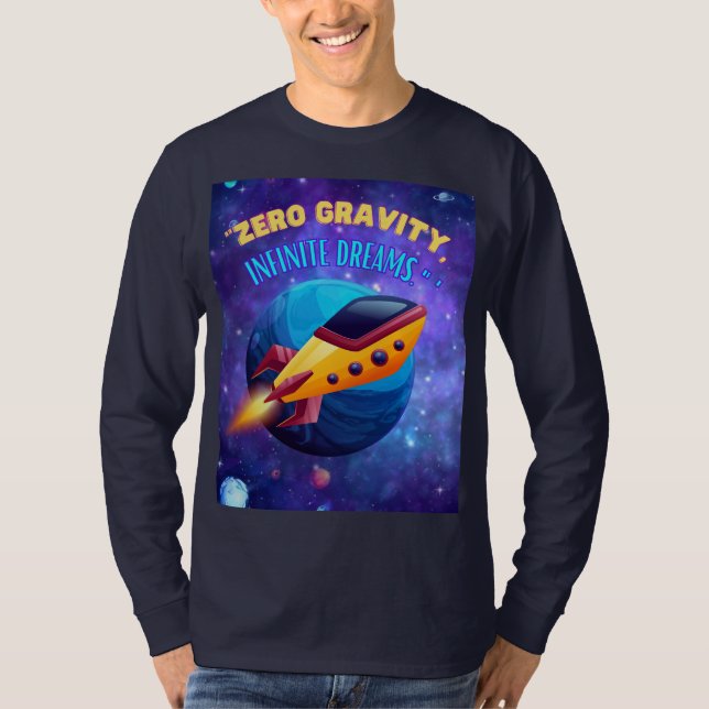 nollgravitationsdrömmar, raketfart t shirt (Framsida)