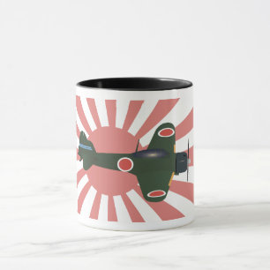 Nollkämpeflygplan för japan WWII Mugg