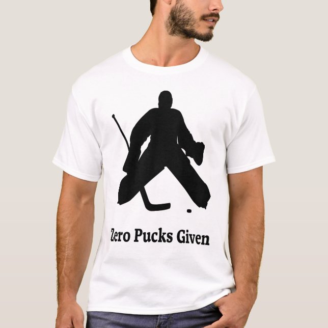 NollPucks som ges hockeygoalien T Shirt (Framsida)