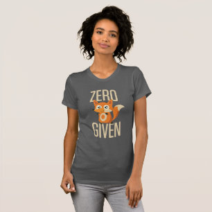 Nollräv given rolig utslagsplats på den mörka tee shirt