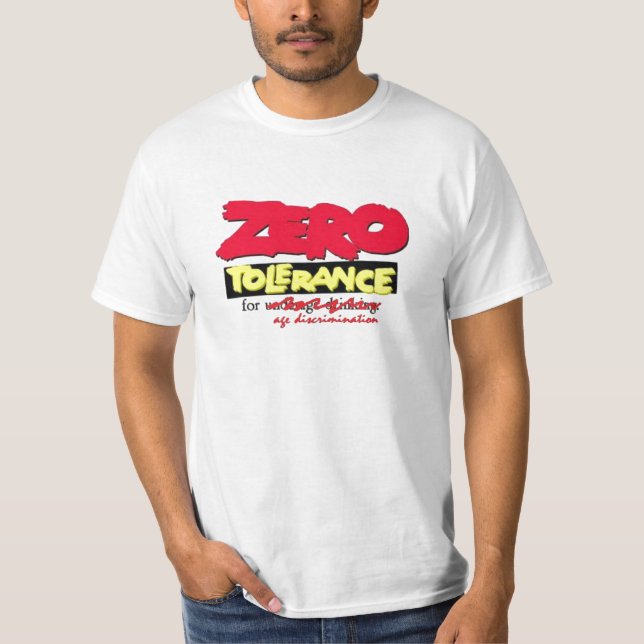 Nolltolerans för ålderdiskriminering tee shirt (Framsida)