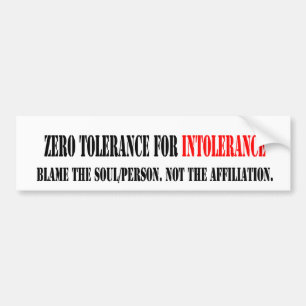 NOLLTOLERANS FÖR INTOLERANCE. BILDEKAL