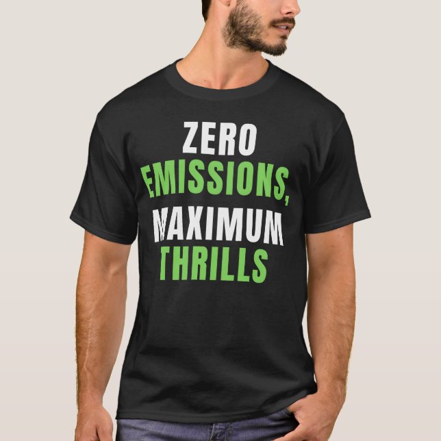 Nollutsläpp Maimumhrills Rolig Elbil Retro F T Shirt (Framsida)
