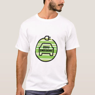 Nollutsläppsbatteri laddat helt elektriskt t shirt