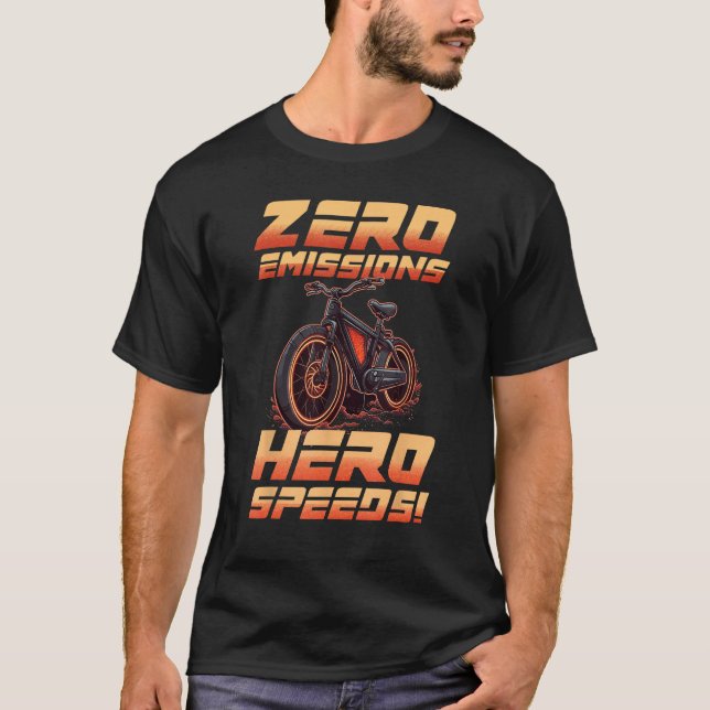 NollutsläppsHero Speeds E Bike Electric Cycling T Shirt (Framsida)