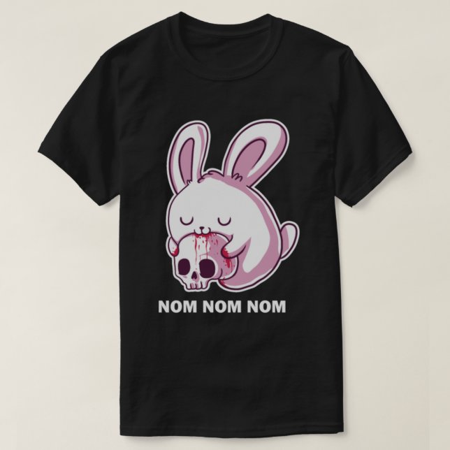 Nom Nom Killer Rabbit Design för ett stygt T Shirt (Design framsida)