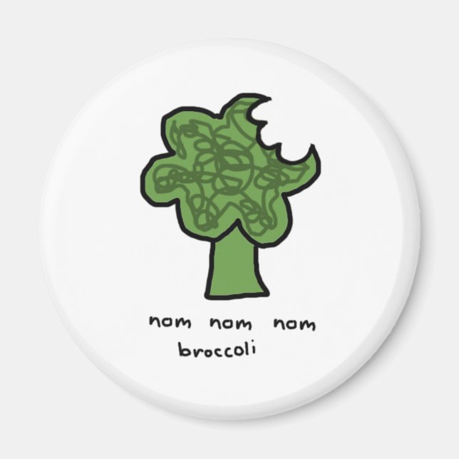 Nom nom nom broccoli magnet (Framsidan)