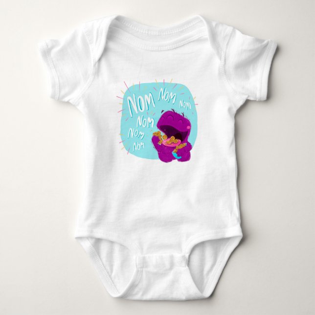 Nom Nom Nom! Monster Baby-bodykostdräkt Tee (Framsida)