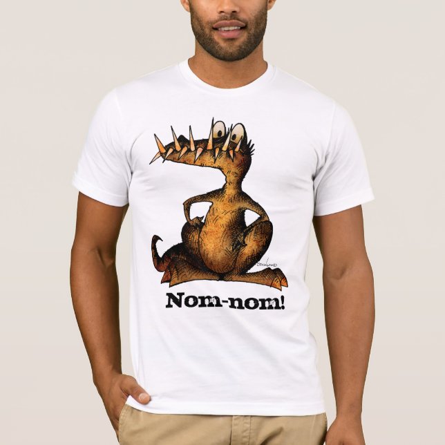 Nom-nom rolig gigantisk krokodil tee (Framsida)