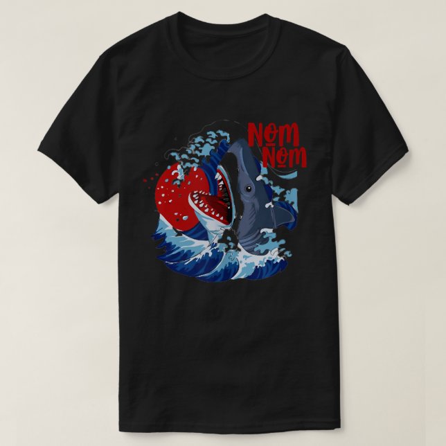Nom Nom Shark  T Shirt (Design framsida)