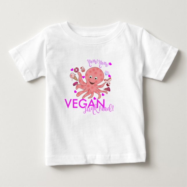 NOM NOM VEGAN JUNK FOOD småbarn ruffle T Shirt (Framsida)