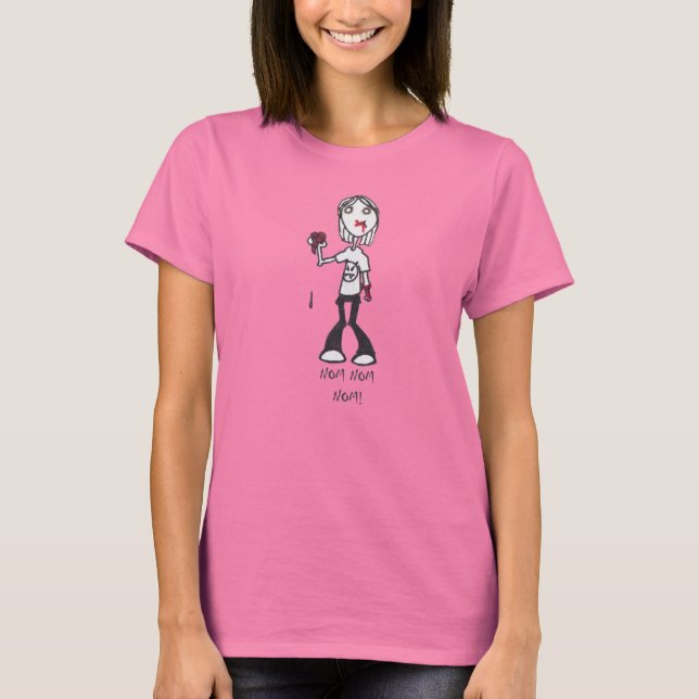 NOM NOM Zombie Ladies T-Shirt (Framsida)