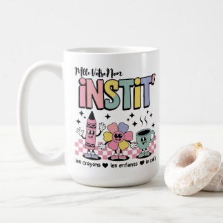 Nom Personnalisé Mignon Retro Pour Instit' Kaffemugg