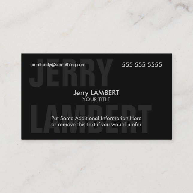 Nom Propre Black Visitkort (Framsida)