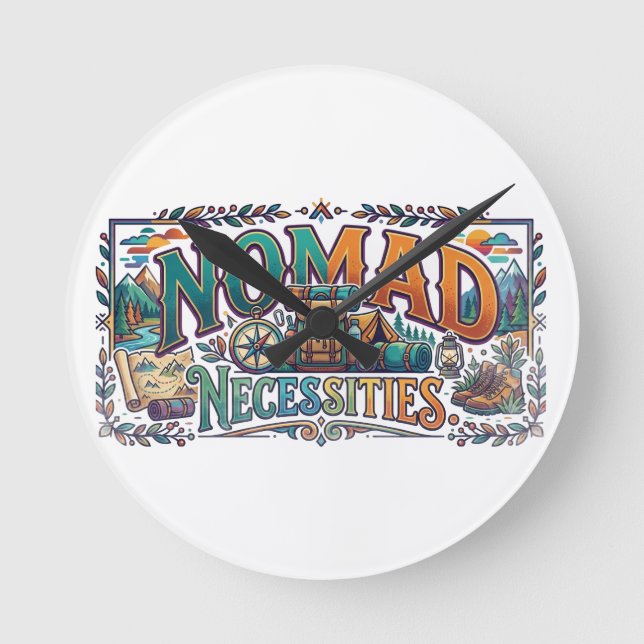 Nomad Necessities T-Shirt Rund Klocka (Framsida)