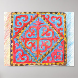 Nomad- vishet. Traditionell konst av centralen Poster