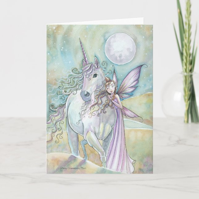 Nomader till Mystic Dunes Fairy Unicorn Card Kort (Framsida)
