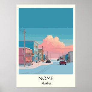 Nome Alaska Vinterstads Väg Scen Poster