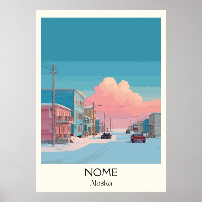 Nome Alaska Vinterstads Väg Scen Poster (Framsidan)
