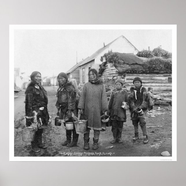 Nome Eskimo Berry Pickers 1916 Poster (Framsidan)