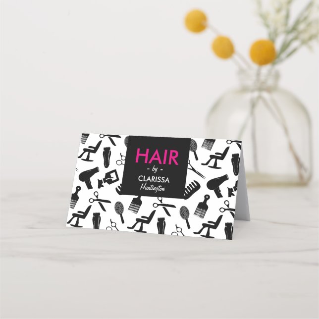 Nomineringskort för chic Hair Stylist Tidsbeställning Kort (Framsida)