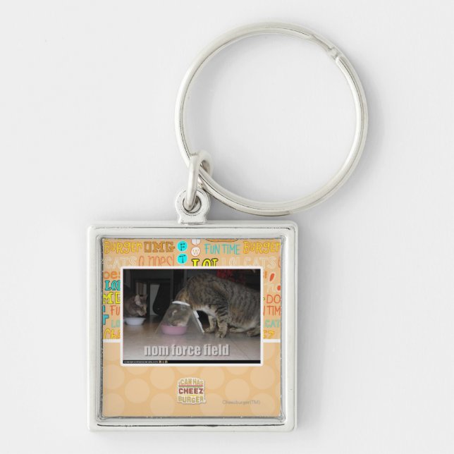 nomstyrkafält fyrkantig silverfärgad nyckelring (Framsidan)