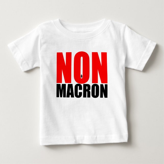 NON à MACRON baby vit T Tröja (Framsida)