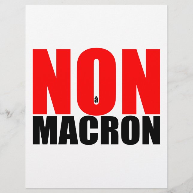 NON à MACRON Flyers feuilles papier (Framsida)