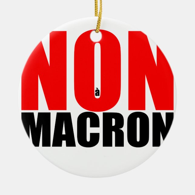 NON à MACRON Julgransprydnad Keramik (Framsidan)