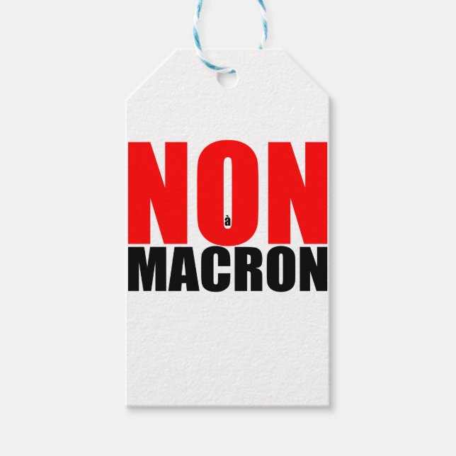 NON à MACRON Presentetikett (Framsidan)