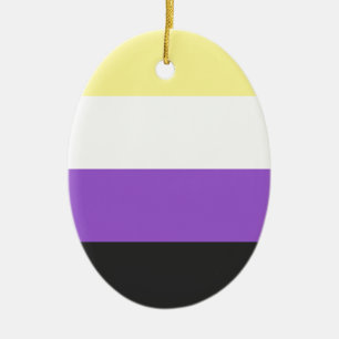 Non-Binär flagga Julgransprydnad Keramik
