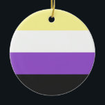 Non-Binär flagga Julgransprydnad Keramik<br><div class="desc">DenBinära flagga som non-Är binär,  non binärt,  enby som är nonbinary,  varar stolt över,  sjunker,  agender som är genderless,  gender,  pangender,  bigender</div>