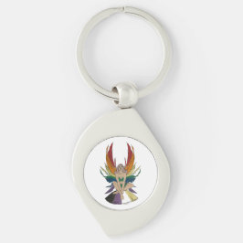 Non-binary Faerie Swirl Silverfärgad Nyckelring