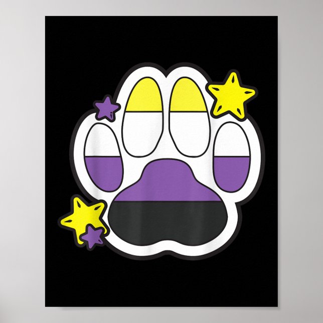 Non Binary Furry Paw Lgbtq Month Gay Rights Pride  Poster (Framsidan)