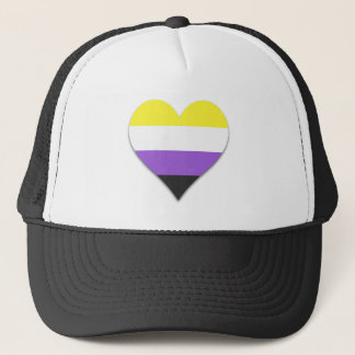 Non-binary pride heart Trucker Hat Keps