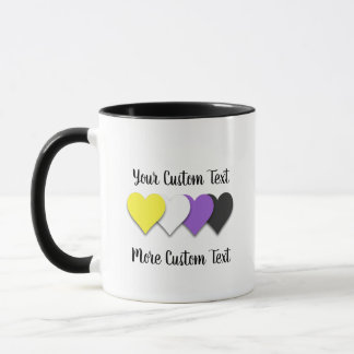 Non-binary pride hearts mug mugg