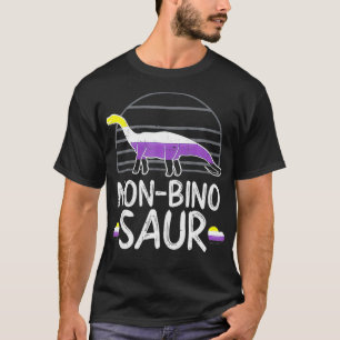 Non-Bino Saur Dinosaur LGBTQ NonBinary Flagga Gend T Shirt